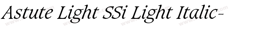 Astute Light SSi Light Italic字体转换